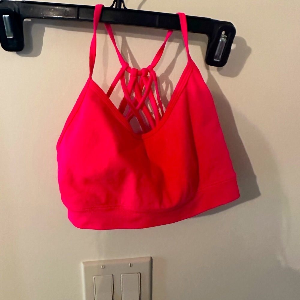 Pink Fabletics sports bra
